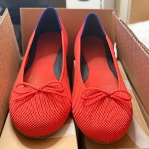 Rothy’s red ballet flats bow